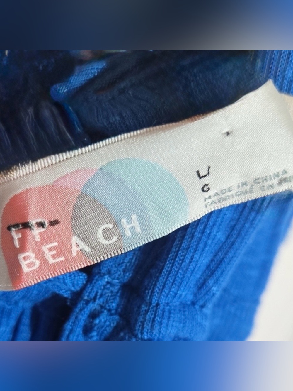 Free People Beach Halter Maxi Dress – Open Back Blue Boho Dress • Size L/XL - Picture 2 of 8